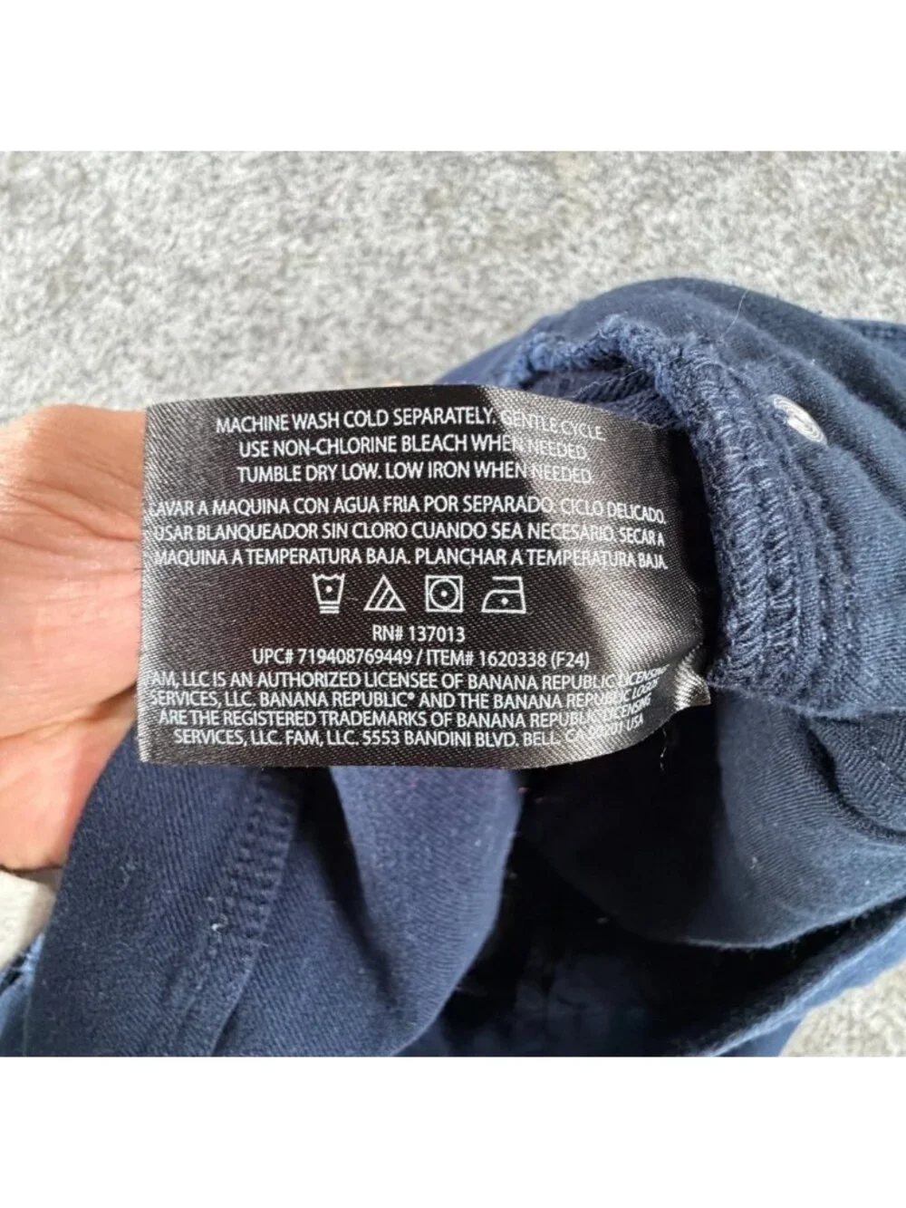 Banana Republic Chino Pants Mens 36x30 Blue‎ Stretch Straight Leg 5-Pockets